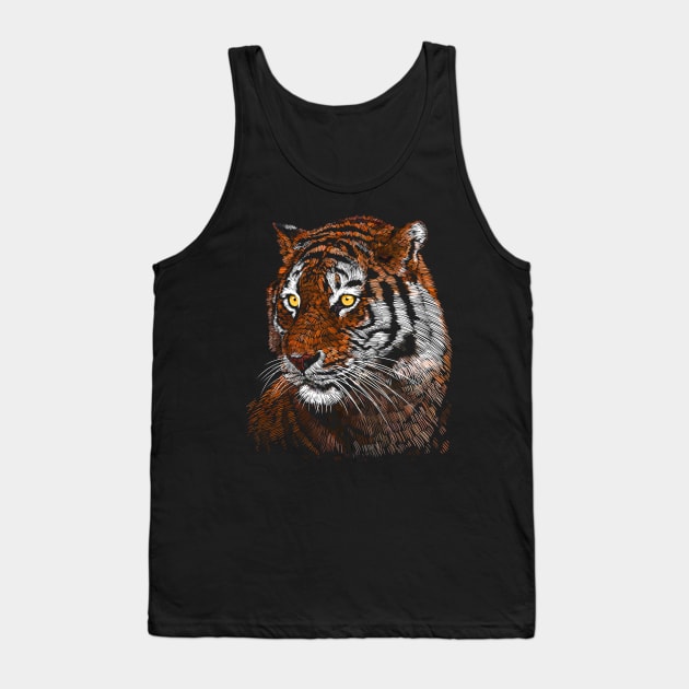 Sketch Tiger style Tank Top by albertocubatas